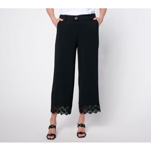 Isaac Mizrahi Black Lace Hem Pants